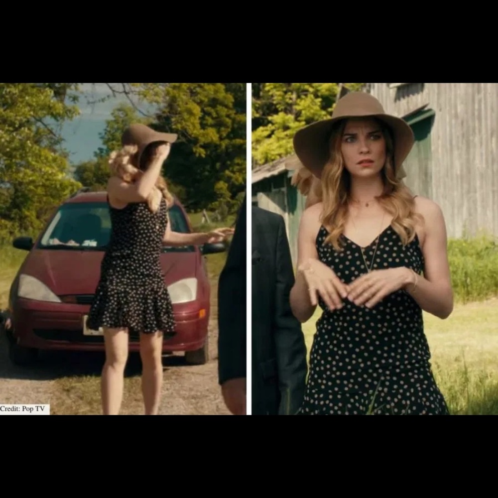 Zara polka dot spaghetti strap dress